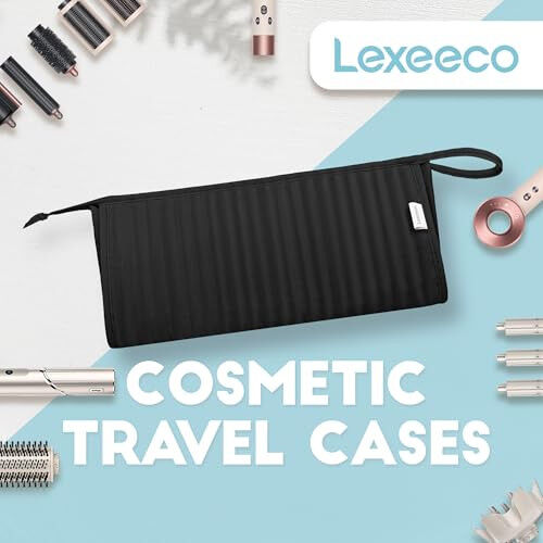 Lexeeco Dy son Air wrap Travel Case Hair Tools Travel Bag for Shark Flexstyle Carrying Case Portable Shark Hair Dryer Revlon Flat Curling Iron Organizer(Black) - 6
