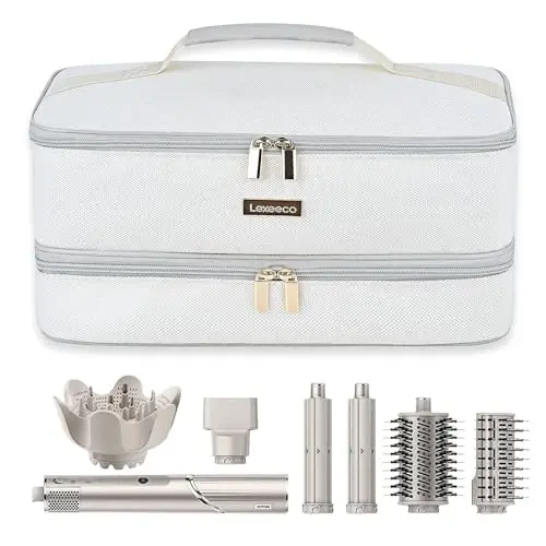 Lexeeco Hair Dryer Tools Travel Bag for Shark Flex Style Fusion AttacModazoneent | Dyson Airwrap Travel Case,Hair Tool Organizer Bag for Straightener Airstraight Curling Iron,Brush Diffuser,Gifts for Women - LEXEECO