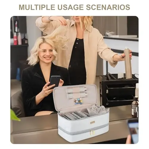 Lexeeco Hair Dryer Tools Travel Bag for Shark Flex Style Fusion AttacModazoneent | Dyson Airwrap Travel Case,Hair Tool Organizer Bag for Straightener Airstraight Curling Iron,Brush Diffuser,Gifts for Women - 6