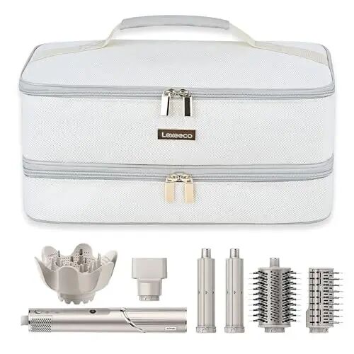 Lexeeco Hair Dryer Tools Travel Bag for Shark Flex Style Fusion AttacModazoneent | Dyson Airwrap Travel Case,Hair Tool Organizer Bag for Straightener Airstraight Curling Iron,Brush Diffuser,Gifts for Women - 1