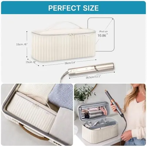 Lexeeco Hair Dryer Tools Travel Bag for Shark Flex Style Fusion AttacModazoneent | Dyson Airwrap Travel Case,Hair Tool Organizer Bag for Straightener Airstraight Curling Iron,Brush Diffuser,Gifts for Women - LEXEECO (1)