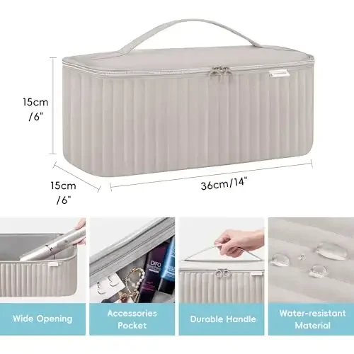 Lexeeco Travel Carrying Case for Hair Dryer Shark Flexstyle Dyson Airwrap Brush Hair Accessories Tools Storage Bag for Revlon Hairdryer Styler Organizer (Camel) - 5