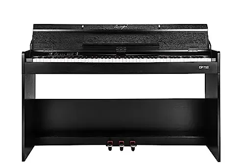 Lexington 88 Keys Weighted Digital Piano, Full Size Portable Hammer Action Electric Keyboard Piano for Beginners w/Furniture Stand, Power Adapter, Triple Pedals, Headphone Jack and Recording, Black 