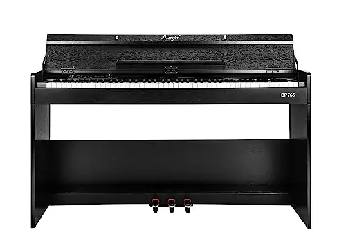 Lexington 88 Keys Weighted Digital Piano, Full Size Portable Hammer Action Electric Keyboard Piano for Beginners w/Furniture Stand, Power Adapter, Triple Pedals, Headphone Jack and Recording, Black - LEXINGTON