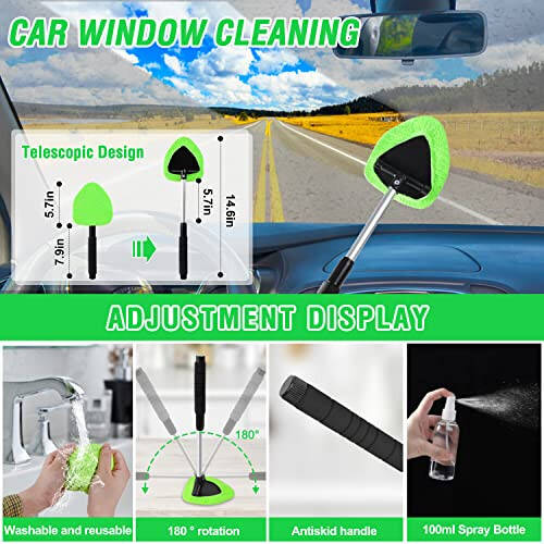 Lezcufer 17Pcs Complete Car Interior Detailing Kit with High Power Handheld Vacuum, Car Care Cleaning Kit, Detailing Brush Set, Windshield Cleaning Tool, Cleaning Gel, Microfiber Towels - 5