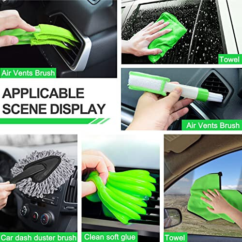 Lezcufer 17Pcs Complete Car Interior Detailing Kit with High Power Handheld Vacuum, Car Care Cleaning Kit, Detailing Brush Set, Windshield Cleaning Tool, Cleaning Gel, Microfiber Towels - 7