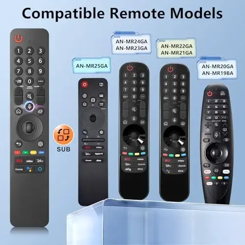 for LG Smart TV Remote Control Replacement 2019-2025 with Voice and Pointer | for LG 2019-2025 UHD/OLED/QNED TVs. 6 shortcut keys for streaming, voice-controlled cursor, easy pairing, durable ABS build. - 3