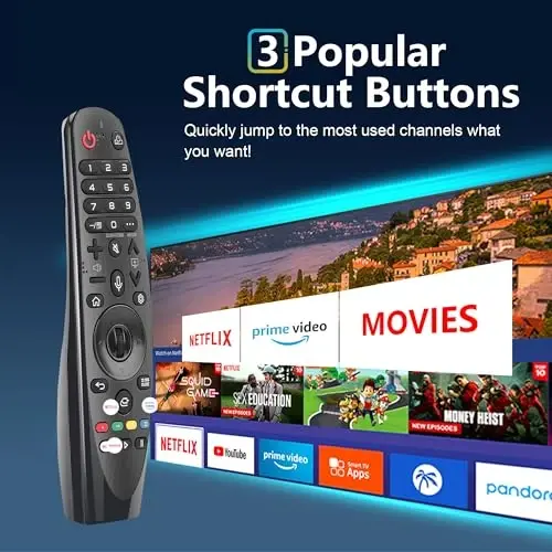 LG Magic Remote Control (AKB75855501) o'rnini bosuvchi LG televizori uchun masofadan boshqarish pulti Smart televizorlar uchun ko'rsatkichli ovozli OLED QNED NanoCell WebOS Modelleri AN-MR20GA MR19BA MR18BA MR21 MR22 MR23 MR24 GA GN GC - 3