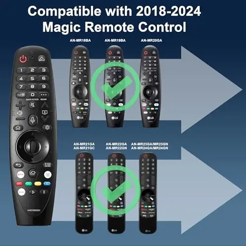 LG Magic Remote Control (AKB75855501) o'rnini bosuvchi LG televizori uchun masofadan boshqarish pulti Smart televizorlar uchun ko'rsatkichli ovozli OLED QNED NanoCell WebOS Modelleri AN-MR20GA MR19BA MR18BA MR21 MR22 MR23 MR24 GA GN GC - 4