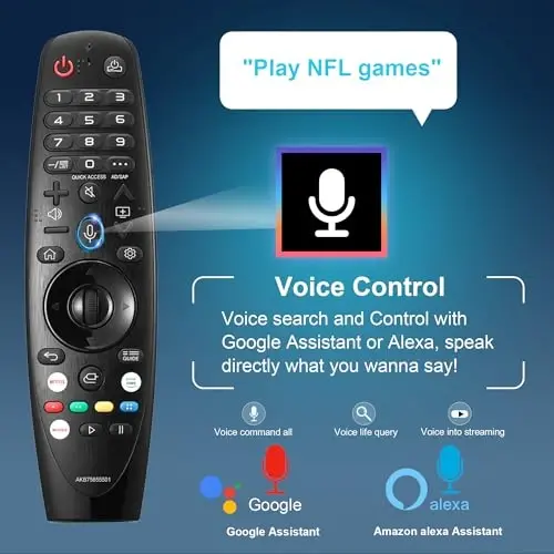 LG Magic Remote Control (AKB75855501) o'rnini bosuvchi LG televizori uchun masofadan boshqarish pulti Smart televizorlar uchun ko'rsatkichli ovozli OLED QNED NanoCell WebOS Modelleri AN-MR20GA MR19BA MR18BA MR21 MR22 MR23 MR24 GA GN GC - 5