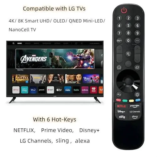 for LG TV Remote Replacement, for All 2019-2023 Remote Control for L G Smart TVs, for LG Magic Remote MR22/23GA. for L G ThinQ OLED WebOS UHD 4K. (NO Voice & NO Pointer Function) - 3
