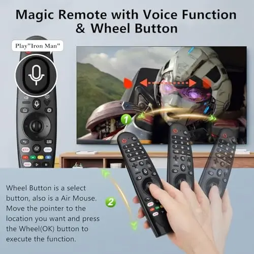 LG Smart TV uchun ovozli sehrli pult masofadan boshqarish pulti, AKB75855501 AN-MR20GA MR19BA MR18BA MR650A ovozni aniqlash va ko'rsatkich funksiyasi bilan - 5