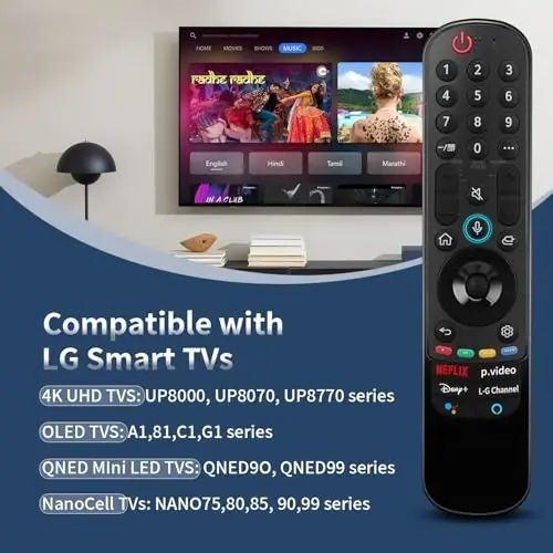 LG-TV-Remote-Control-Replacement, for 2019-2025 LG Remote for Smart TVs | with Voice and Pointer Function, Air Mouse, for LG Magic Remote, 2-Year Warranty - 4