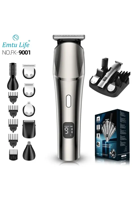 LI-1386 Erkaklar uchun parvarish to'plami, Soch, soqol va butun tanani parvarishlash to'plami 6 ta 1 da - 10W - EMTU LIFE