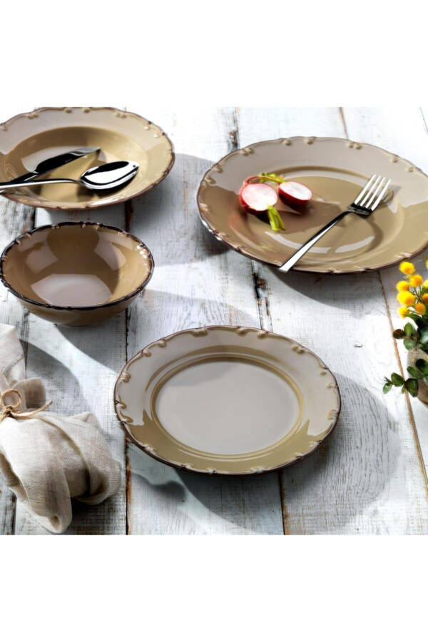 Liana Dinner Set (24 Pieces, Beige) - 8