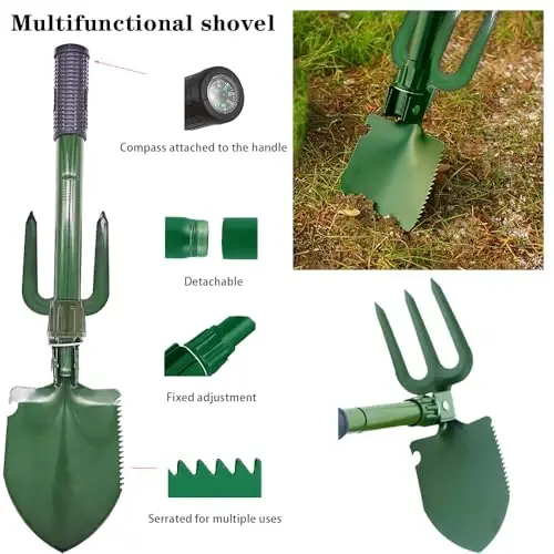 LIANXIN Emergency Car Kit - Premium Roadside Assistance Kit for Cars with Jumper Cables, Headlamp, Folding Shovel & Tow Strap All-in-One Vehicle Safety Kits for Winter, Travel, Survival (Men & Women) - 5