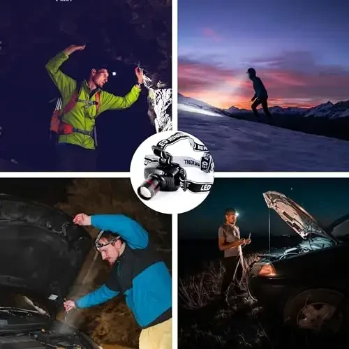 LIANXIN Car Roadside Emergency Kit, with Jumper Cables Automotive Kit,Car Safety Roadside Assistance Kit Headlamp,Tow Straps, Multi-Function Blades, Rainwear, Gloves.Blue - 5