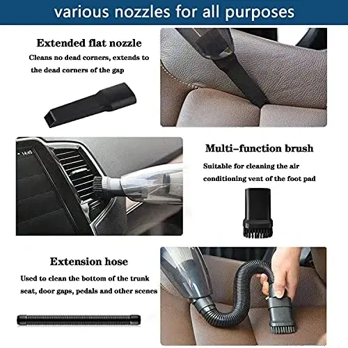 LIANXIN Car Emergency Roadside Kit with Jumper Cables Safety Car Kits | Car Emergency Kit High Power Handheld Vacuum, Warning Triangle, Safety Hammer, Tow Rope, Gifts for New Drivers - 3