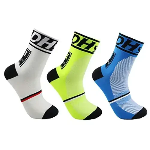 Libar Men's Cycling Socks Unisex Breathable Sports Running Trekking Athletic Basketball Socks 