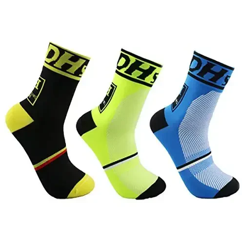 Libar Men's Cycling Socks Unisex Breathable Sports Running Trekking Athletic Basketball Socks 