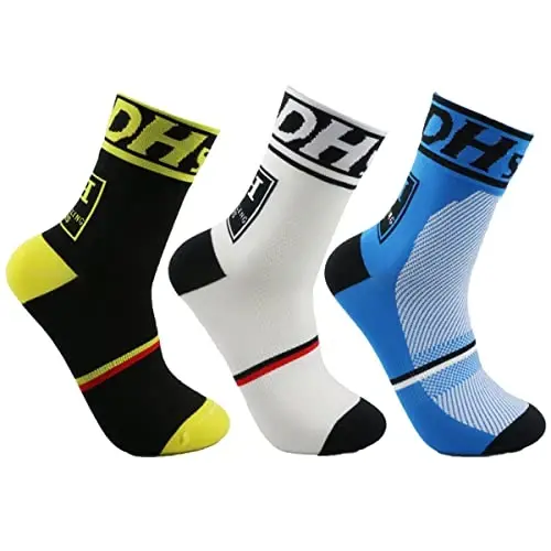 Libar Men's Cycling Socks Unisex Breathable Sports Running Trekking Athletic Basketball Socks - Libar