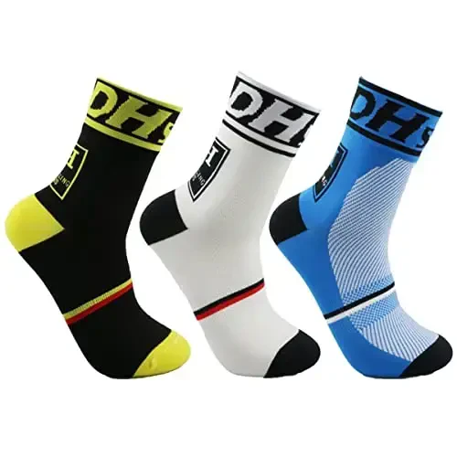 Libar Men's Cycling Socks Unisex Breathable Sports Running Trekking Athletic Basketball Socks - 1