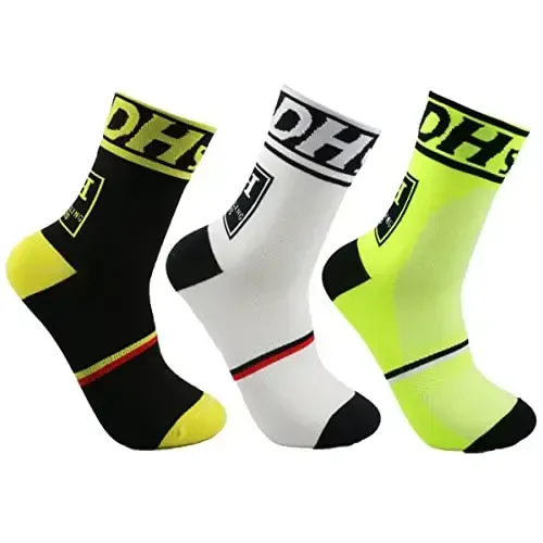 Libar Men's Cycling Socks Unisex Breathable Sports Running Trekking Athletic Basketball Socks - 1
