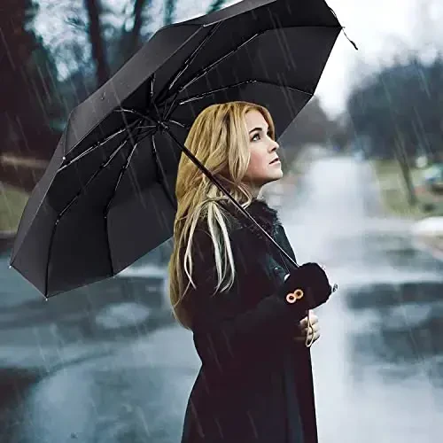 Liberty Imports 3 Pack Windproof Travel Rain Umbrellas - Compact, Light, Automatic, Strong and Portable - for Men and Women - 5