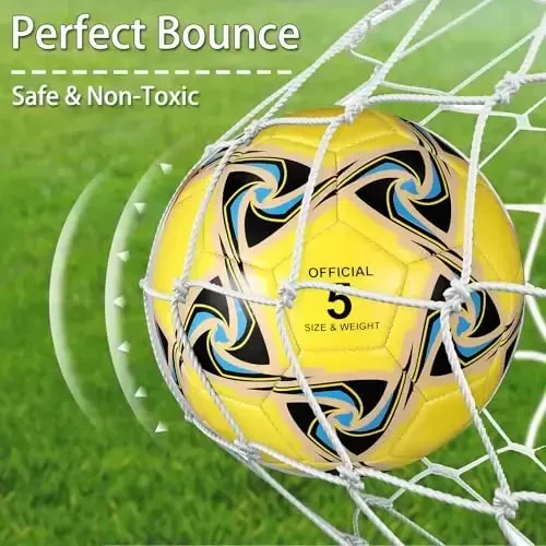 Libima 13 Pcs Soccer Ball Bulk 10 Pcs Official Soccer Ball with 2 Pump and Carry Bag Indoor Outdoor Training Game Sport Gift for Youth Adult Back to School - 4