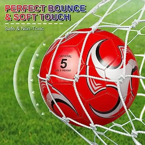 Libima 13 Pcs Soccer Ball Bulk 10 Pcs Official Size 4, 5 Soccer Ball with 2 Pump and Carry Bag Outdoor Indoor Training Practice Football Sports Party Back to School - 4