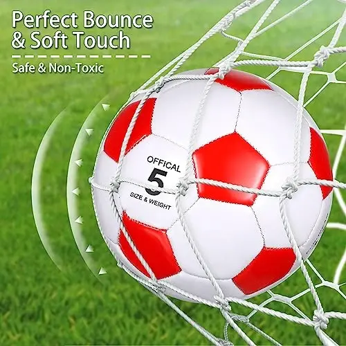 Libima 13 Pcs Soccer Ball Bulk 10 Pcs Official Size 4, 5 Soccer Ball with 2 Pump and Carry Bag Outdoor Indoor Training Practice Football Sports Party Back to School - 4
