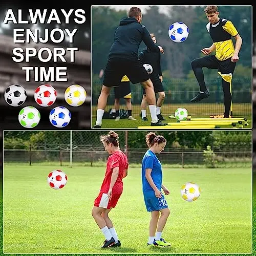 Libima 13 Pcs Soccer Ball Bulk 10 Pcs Official Size 4, 5 Soccer Ball with 2 Pump and Carry Bag Outdoor Indoor Training Practice Football Sports Party Back to School 