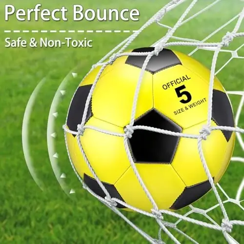 Libima 13 Pcs Soccer Ball Bulk 10 Pcs Official Soccer Ball with 2 Pump and Carry Bag Indoor Outdoor Training Game Sport Gift for Youth Adult Back to School - 4