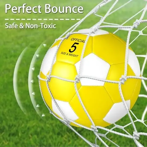 Libima 13 Pcs Soccer Ball Bulk 10 Pcs Official Size 4, 5 Soccer Ball with 2 Pump and Carry Bag Outdoor Indoor Training Practice Football Sports Party Back to School - 4