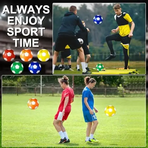 Libima 13 Pcs Soccer Ball Bulk 10 Pcs Official Size 4, 5 Soccer Ball with 2 Pump and Carry Bag Outdoor Indoor Training Practice Football Sports Party Back to School - 5