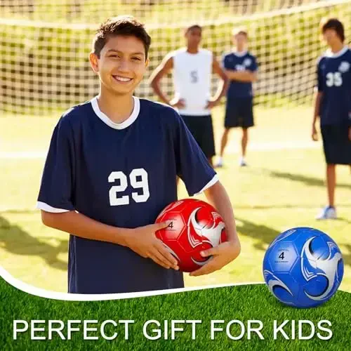 Libima 13 Pcs Soccer Ball Bulk 10 Pcs Official Soccer Ball with 2 Pump and Carry Bag Indoor Outdoor Training Game Sport Gift for Youth Adult Back to School - 6