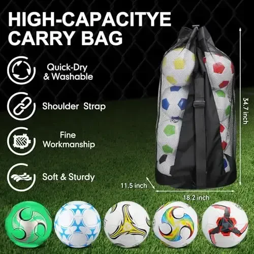 Libima 13 Pcs Soccer Ball Bulk 10 Pcs Official Soccer Ball with 2 Pump and Carry Bag Indoor Outdoor Training Game Sport Gift for Youth Adult Back to School - 3
