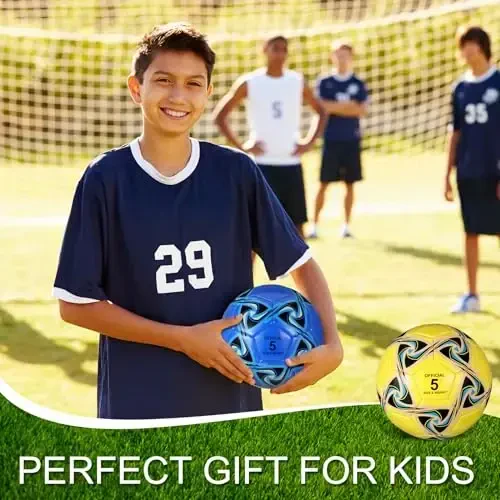 Libima 13 Pcs Soccer Ball Bulk 10 Pcs Official Soccer Ball with 2 Pump and Carry Bag Indoor Outdoor Training Game Sport Gift for Youth Adult Back to School - 6