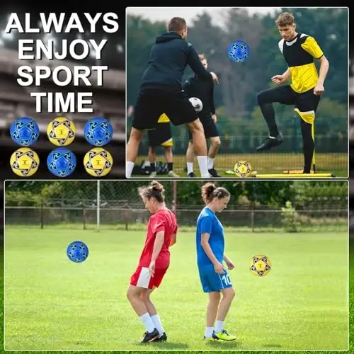 Libima 13 Pcs Soccer Ball Bulk 10 Pcs Official Soccer Ball with 2 Pump and Carry Bag Indoor Outdoor Training Game Sport Gift for Youth Adult Back to School - 5