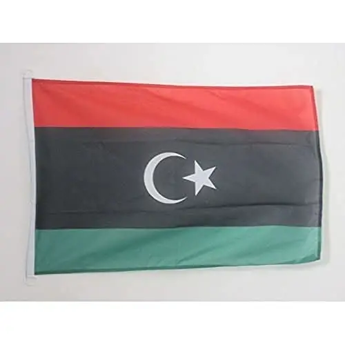 Libya NAUTICAL Flag 18'' x 12'' - Libyan flags 30 x 45 cm. - Banner 12x18 in for boat - AZ FLAG - AZ FLAG