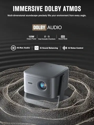 License App Projector, VISSPL Full HD 1080P Video Projector, Portable Outdoor Projector with Tripod, Kids Gift, Home Theater Movie Phone Projector Compatible with Android/iOS/Windows/TV Stick/HDMI/USB - 4