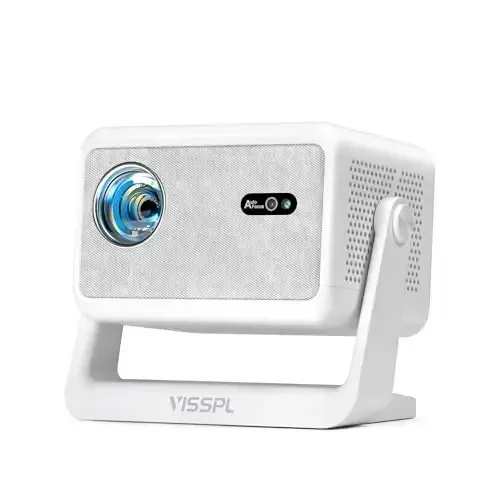 License App Projector, VISSPL Full HD 1080P Video Projector, Tripod bilan portativ tashqi projektor, bolalar uchun sovg'a, Android/iOS/Windows/TV Stick/HDMI/USB bilan mos keladigan uy kinoteatri telefon projektori - VISSPL