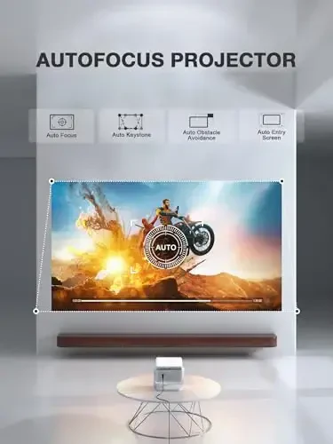 License App Projector, VISSPL Full HD 1080P Video Projector, Tripod bilan portativ tashqi projektor, bolalar uchun sovg'a, Android/iOS/Windows/TV Stick/HDMI/USB bilan mos keladigan uy kinoteatri telefon projektori - VISSPL (1)