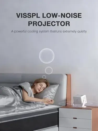 License App Projector, VISSPL Full HD 1080P Video Projector, Tripod bilan portativ tashqi projektor, bolalar uchun sovg'a, Android/iOS/Windows/TV Stick/HDMI/USB bilan mos keladigan uy kinoteatri telefon projektori - 3