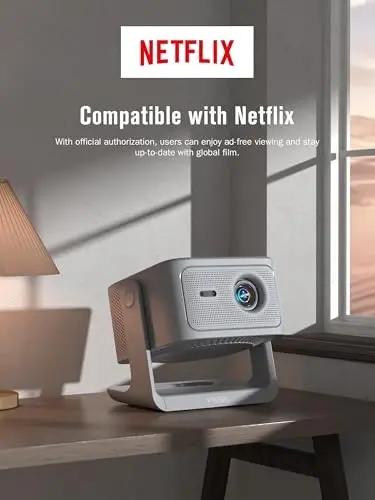 License App Projector, VISSPL Full HD 1080P Video Projector, Tripod bilan portativ tashqi projektor, bolalar uchun sovg'a, Android/iOS/Windows/TV Stick/HDMI/USB bilan mos keladigan uy kinoteatri telefon projektori - VISSPL (1)