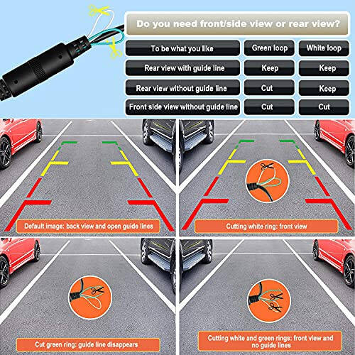 License Plate Backup Camera, JPP Front/Rear View Camera 170° Viewing Angle Universal Car Reverse Camera Waterproof 8 LED Night Vision Vehicle Reverse Camera - 7