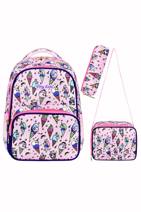 Licensed Ice Cream 3-Piece Set Elementary School Bag, Thermal Lunch Bag and Pencil Case Set - 1