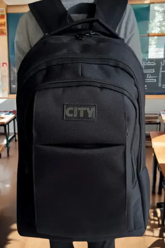 licensed luxury durable school bag wide backpack 45 cm. 22 cm. 30 cm. dimensions 7-pocket-Black2 - 4