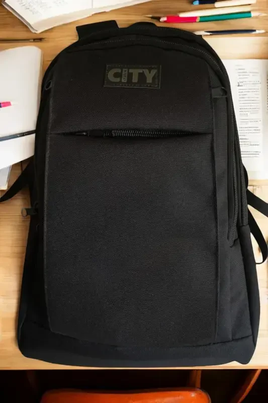 licensed luxury durable school bag wide backpack 45 cm. 22 cm. 30 cm. dimensions 7-pocket-Black2 - 5