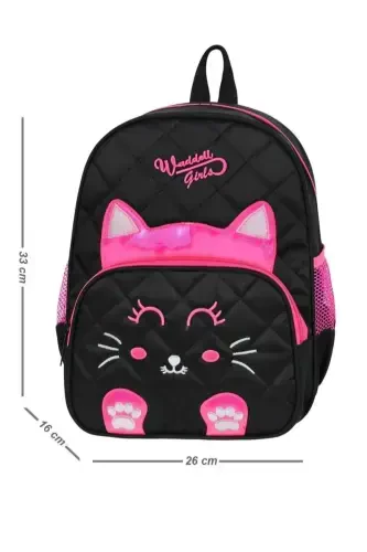 Licensed Patterned Kindergarten Nursery Preschool Children's Backpack-Black+Pink - WADDELL (1)